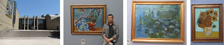 ノイエ・ピナコテーク美術館／マチスの絵画と共に記念撮影／モネの“睡蓮”／ゴッホの“ひまわり”