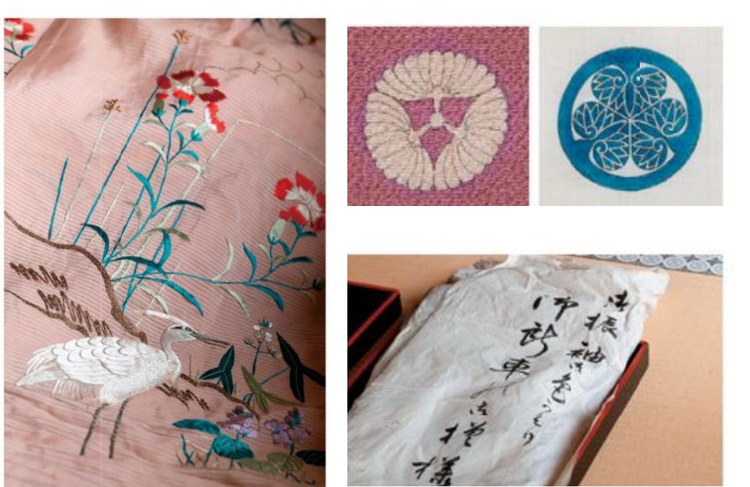淡い桃色の絽の着物には艶やかな刺繍が施されている。肩上げがされた女児のもので、喜久子殿下が幼い頃にお召しになったものか。