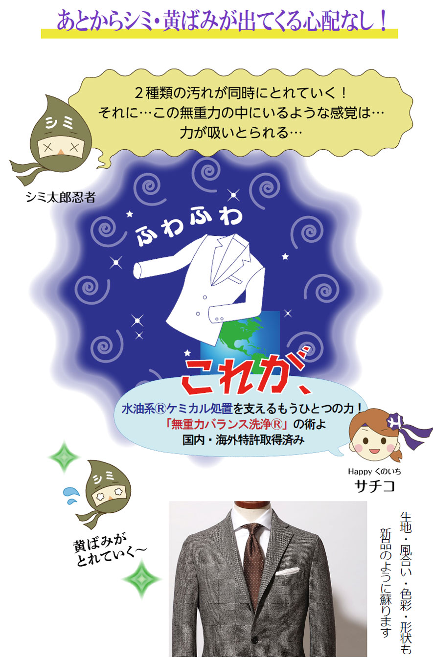あとからシミ・黄ばみが出てくる心配なし！