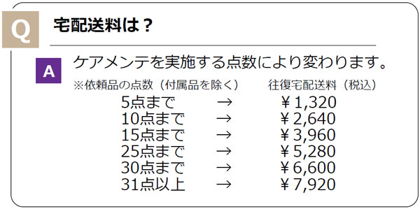 よくあるご質問｜宅配送料は？