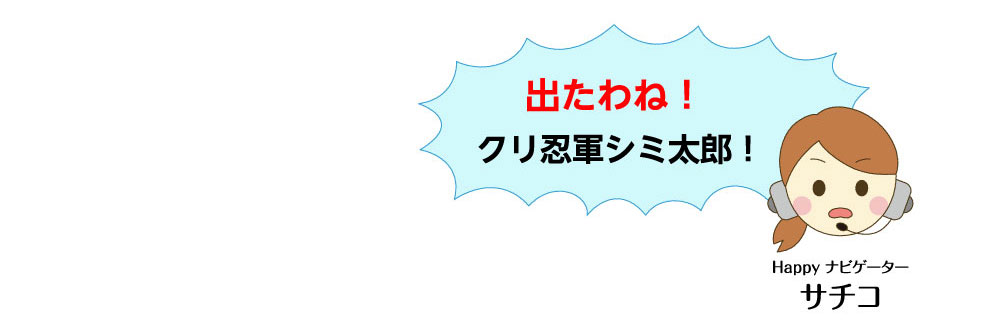 出たわね！クリ忍軍シミ太郎！